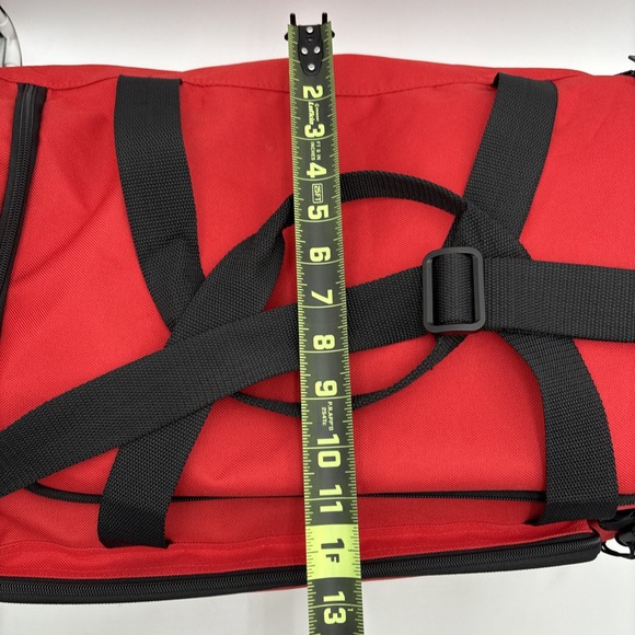 Ralph Lauren Fragrances POLO Duffle Bag LARGE Pony Logo 2 Red Gym Traveler NEW - Picture 5 of 13